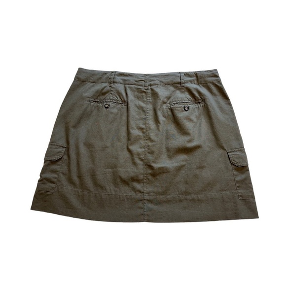 Denver Hayes Khaki Green Linen Blend Cargo Skirt With Pockets - Size 18 - Picture 2 of 9